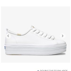 White leather platform Keds sneakers